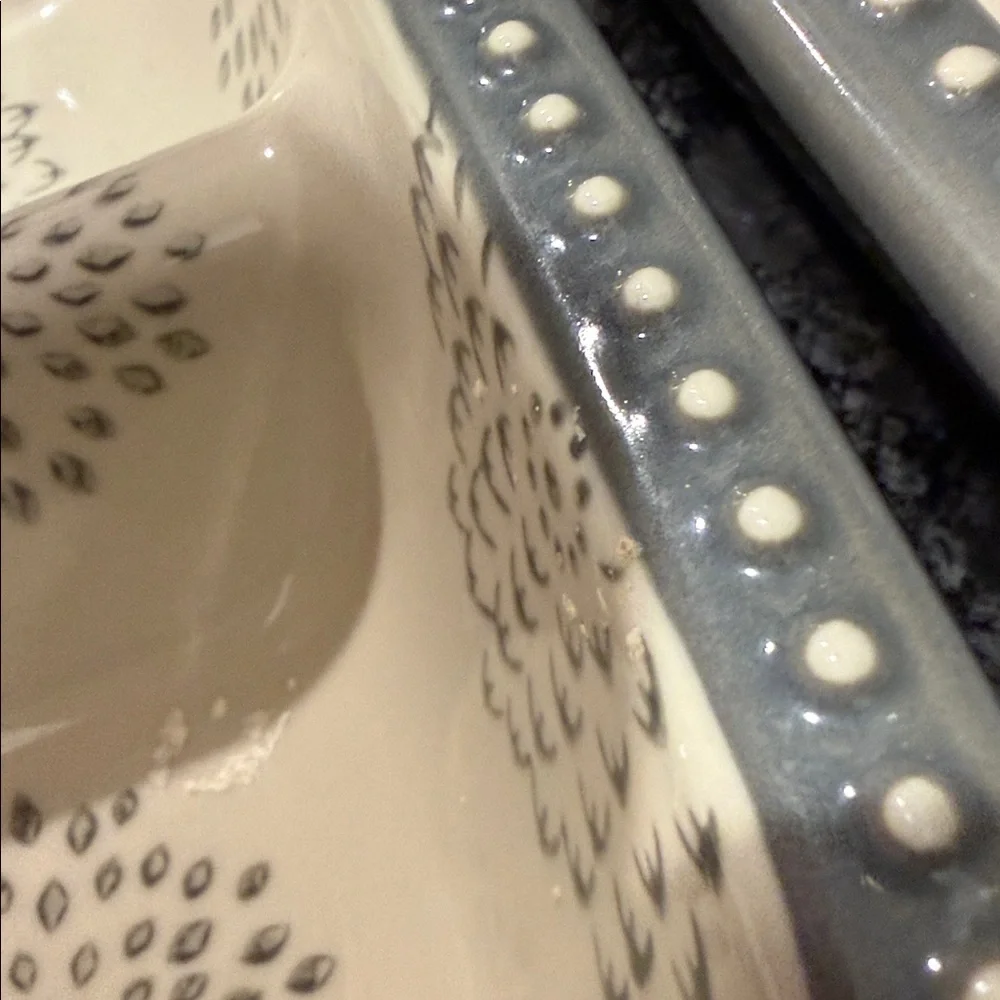 Elegant Cream and Gray Floral Tray Set of TWO - Picture 6 of 11